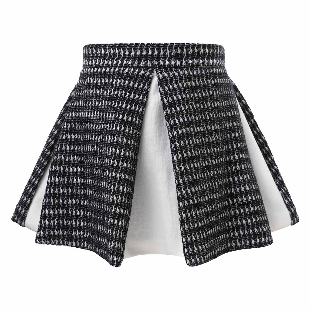 VEGAN Mini Circle Skirt in Black and White GOST Organic Cotton