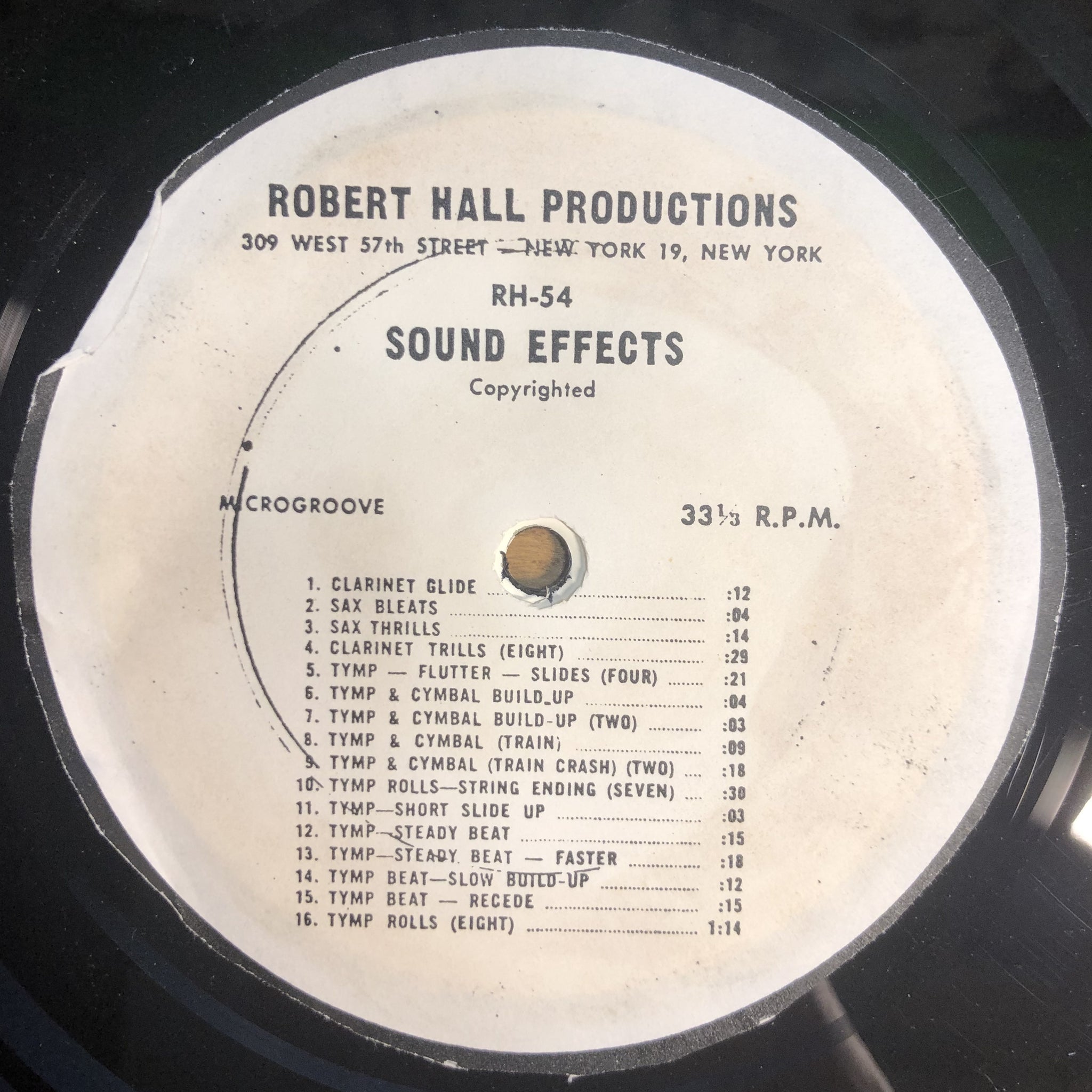 Unknown Artist ‎– Sound Effects RH-54/55 - Lp Record Robert Shuga Records
