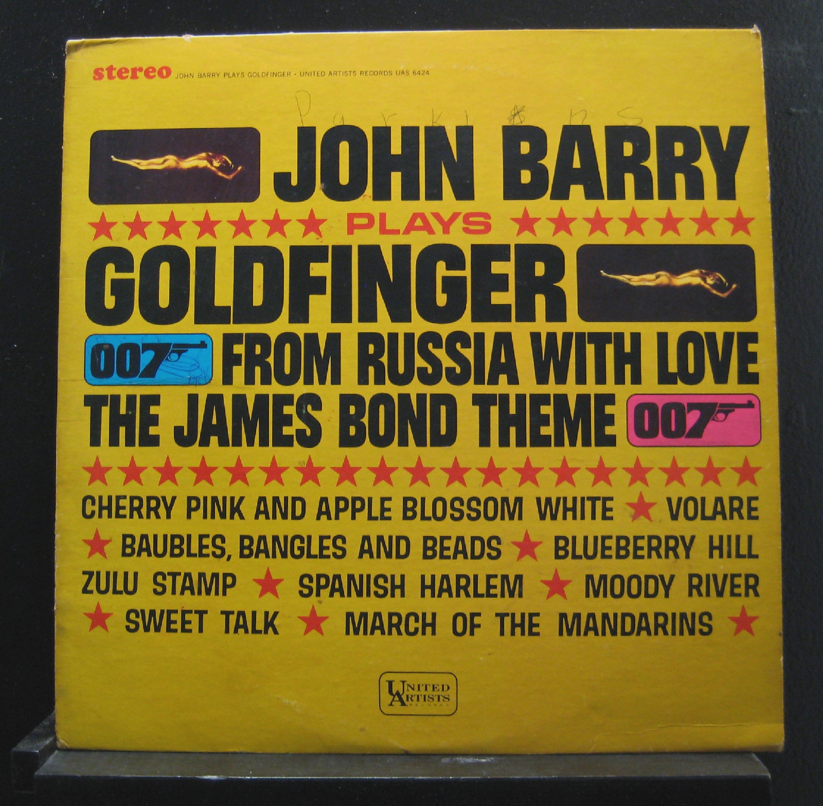 John Barry Plays Goldfinger LP VG+ UAS 6424 1st USA 1965 USA Vinyl