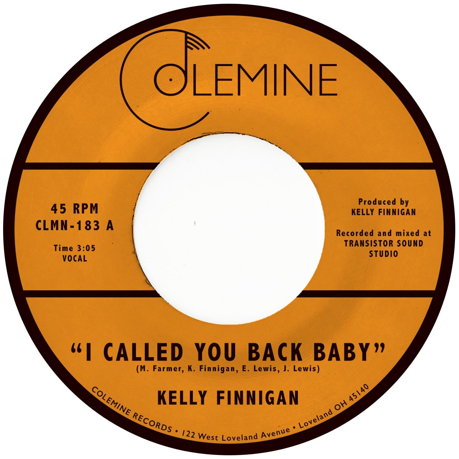 Kelly Finnigan I Called You Back Baby New 7 Single Colemine Shuga Records