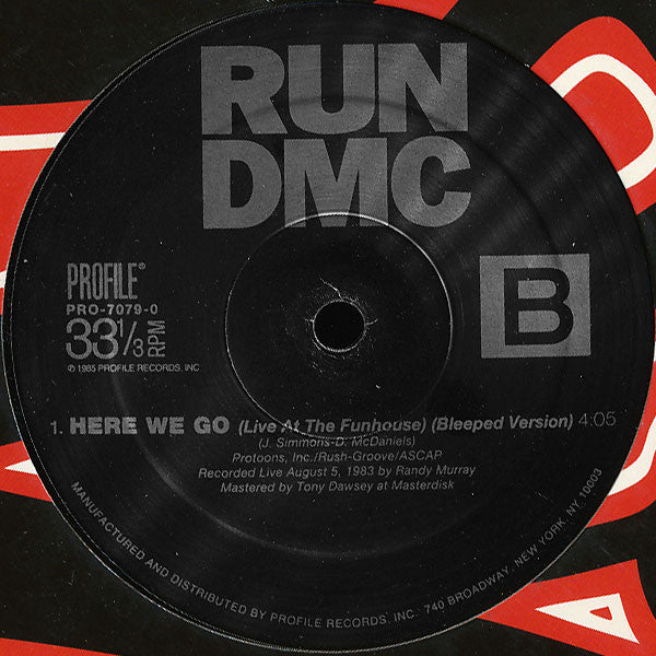 Run DMC ‎– Here We Go (Live At The Funhouse) - VG+ 12