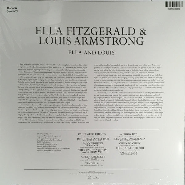 Ella Fitzgerald & Louis Armstrong – Ella Louis (1956) - New LP Rec– Shuga Records