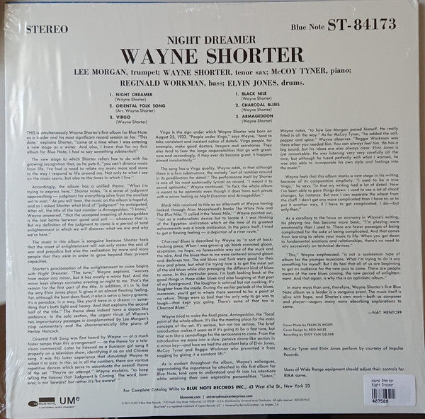 Wayne Shorter ‎– Night Dreamer (1964) - New LP Record 2015 Blue