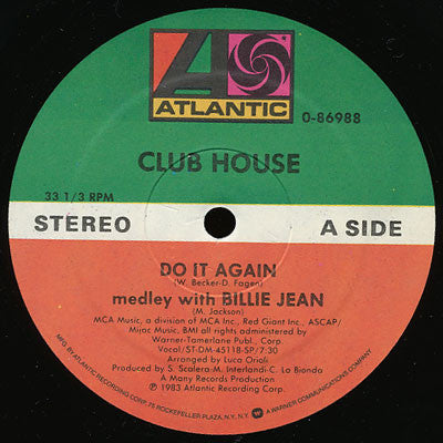 Club House – Do It Again (Medley With Billie Jean) - VG+ 12