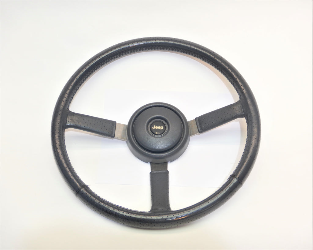 87-95 Wrangler YJ Gray Leather Steering Wheel Horn Button Cap – DeadJeep