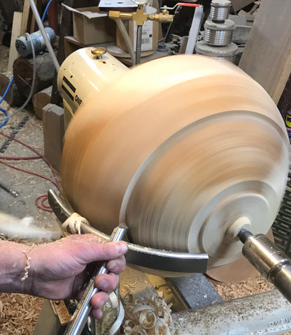 Jed roughing out a bowl blank - Dailey Woodworking