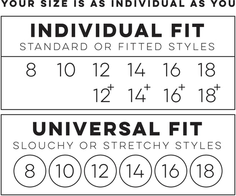 Universal Jeans Size Chart