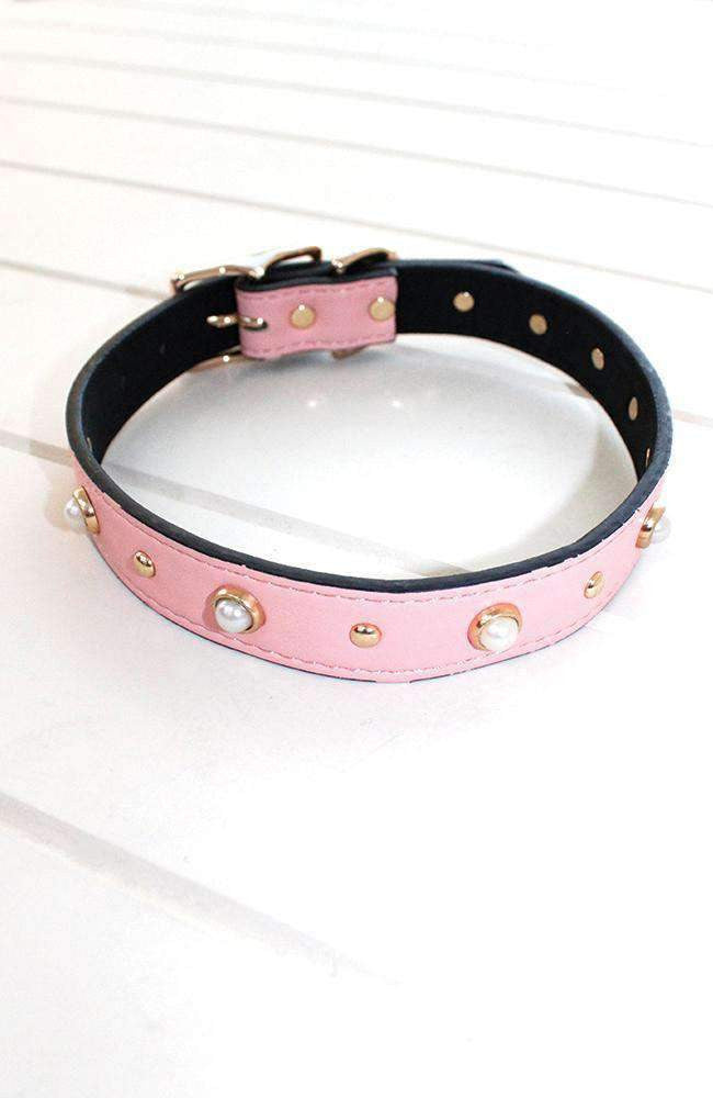 pink pearl dog collar