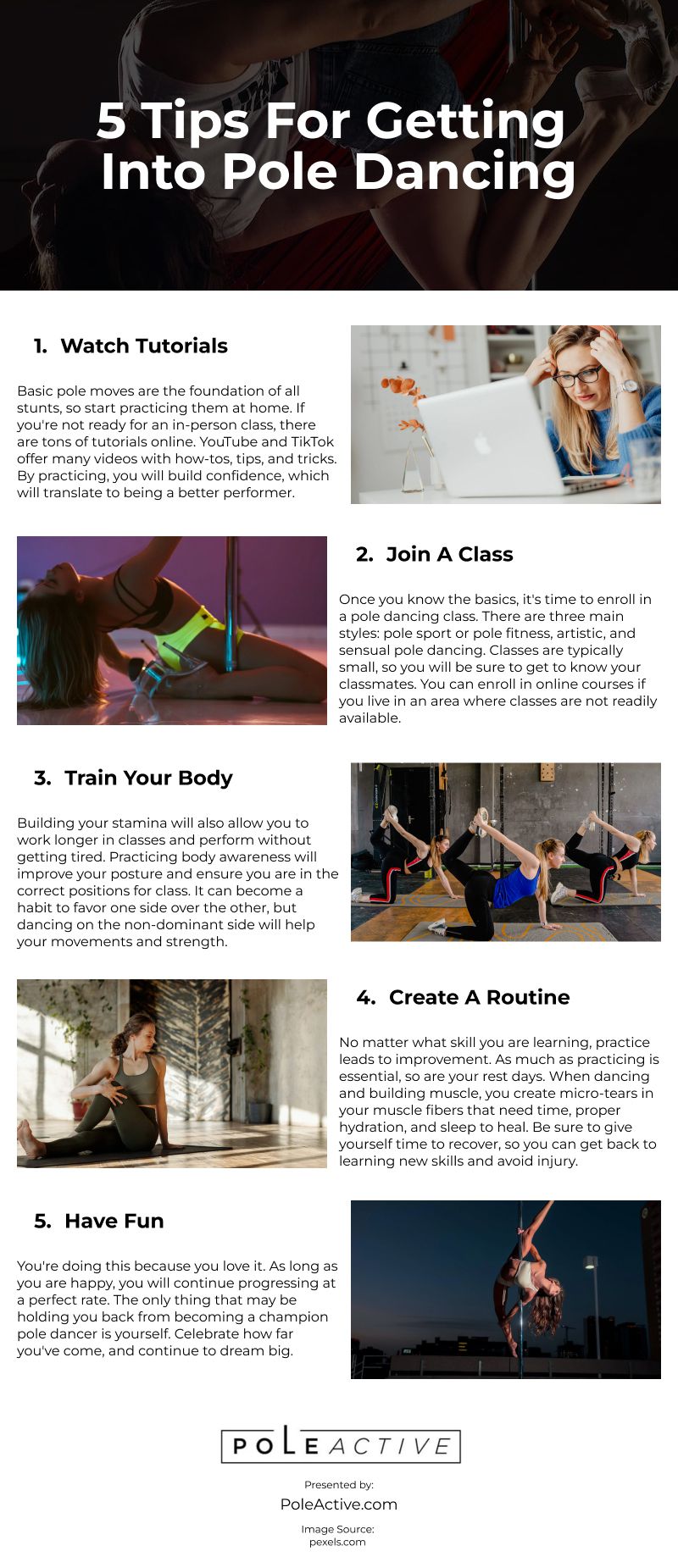 5 Tips For Getting Into Pole Dancing Infographic