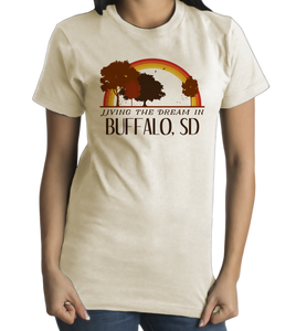 Standard Natural Living the Dream in Buffalo, SD | Retro Unisex  T-shirt