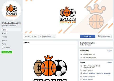 Sports Customs Facebook Page