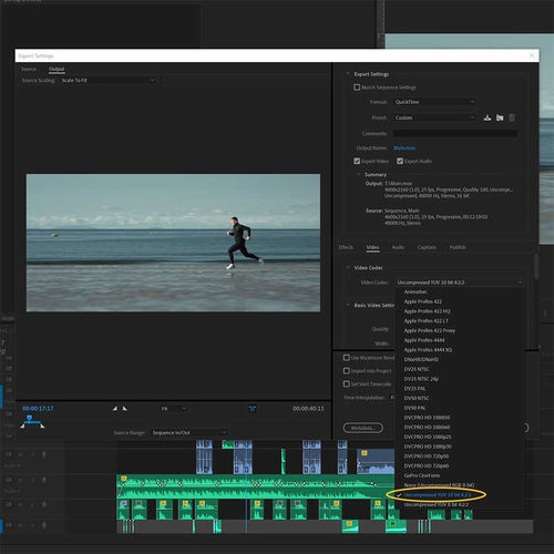uncompressed prores 422