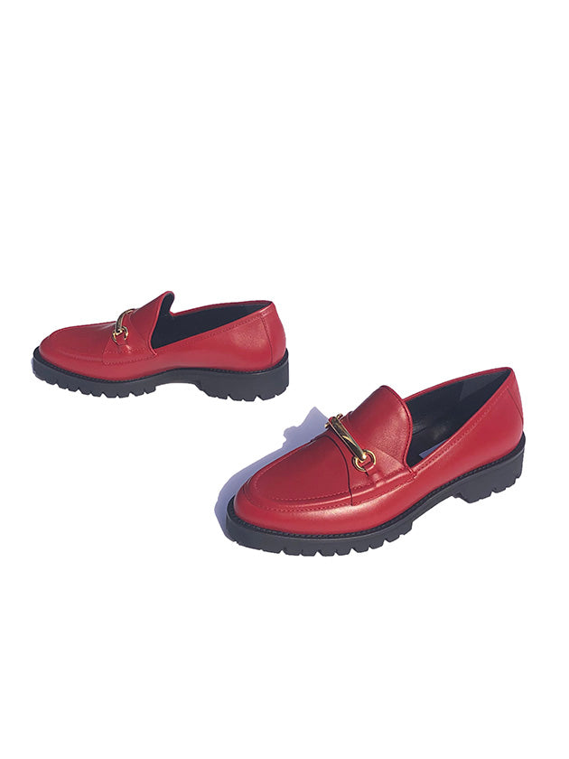 lug sole loafer red nappa – Suzanne Rae