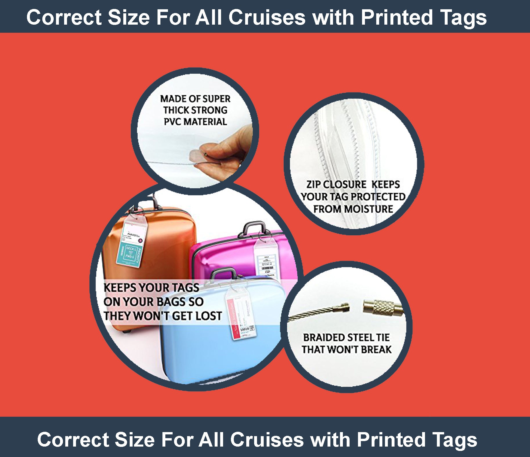 plastic cruise luggage tag holders