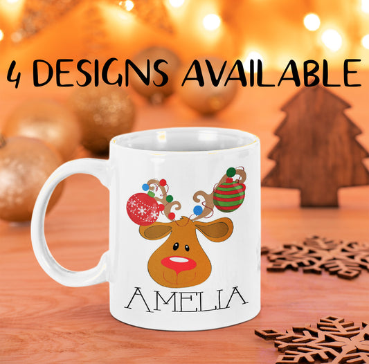 Reindeer Christmas Water Bottles / Reindeer Kids Cups / Christmas Kids Cups  / Personalized Christmas Cups / Kids Christmas Tumbler 