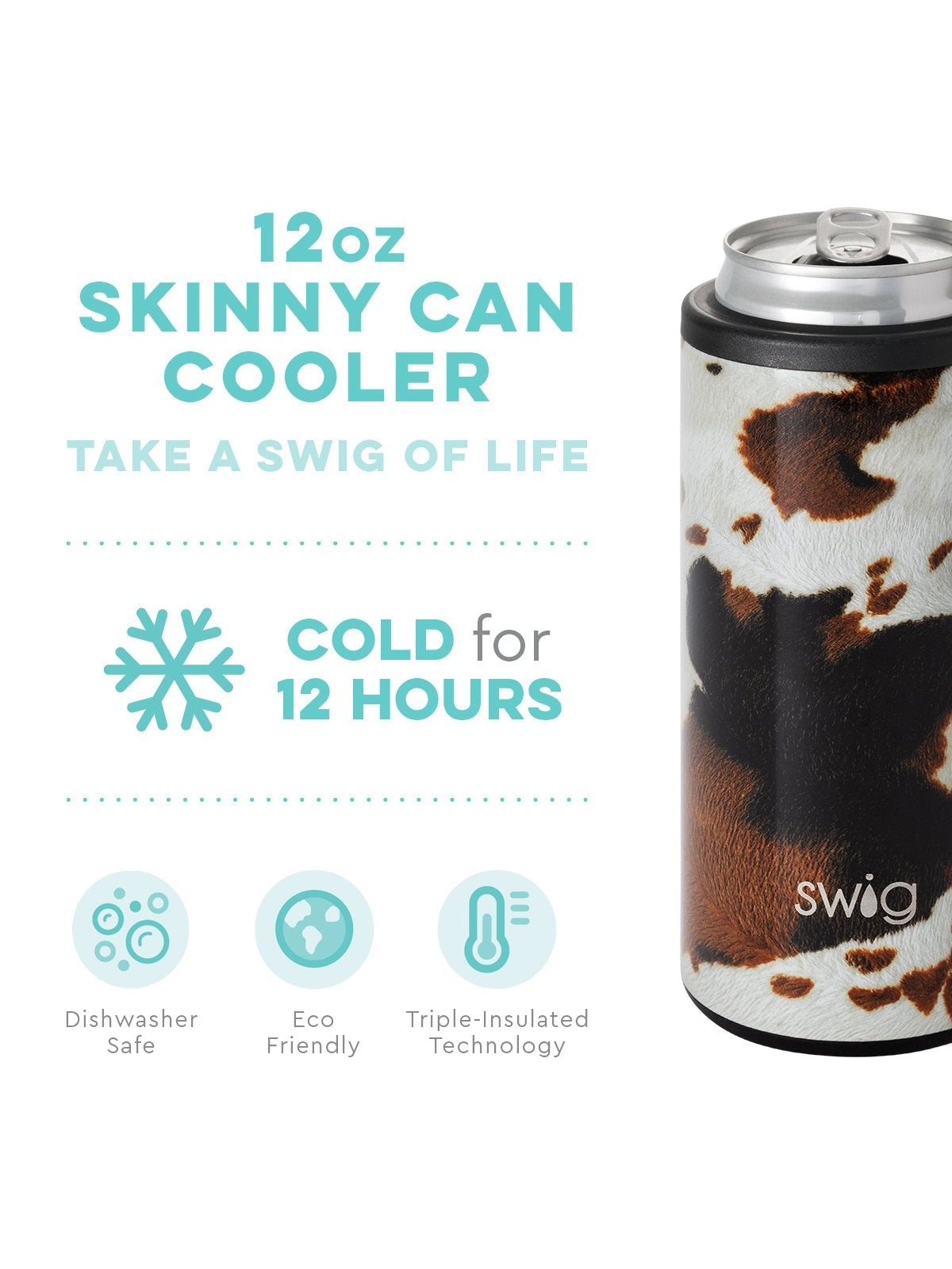 Swig Life Palm Springs Stainless Steel Insulated Skinny Can Cooler Coozie