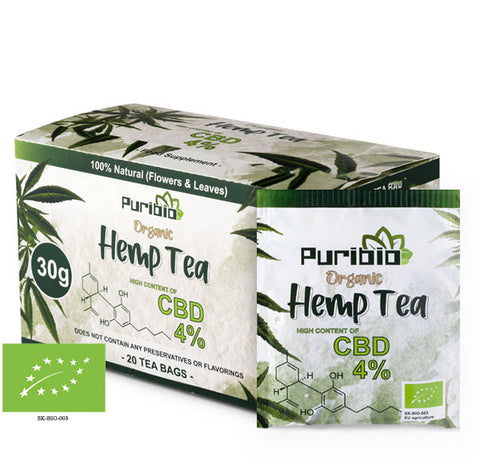 4% Hemp CBD tea bags (20) - PuriBio