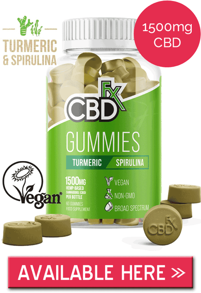 Vegan CBD gummies with turmeric and spirulina - CBDfx