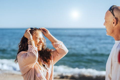 Happy couple beach