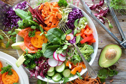 Plate of vegetables salad