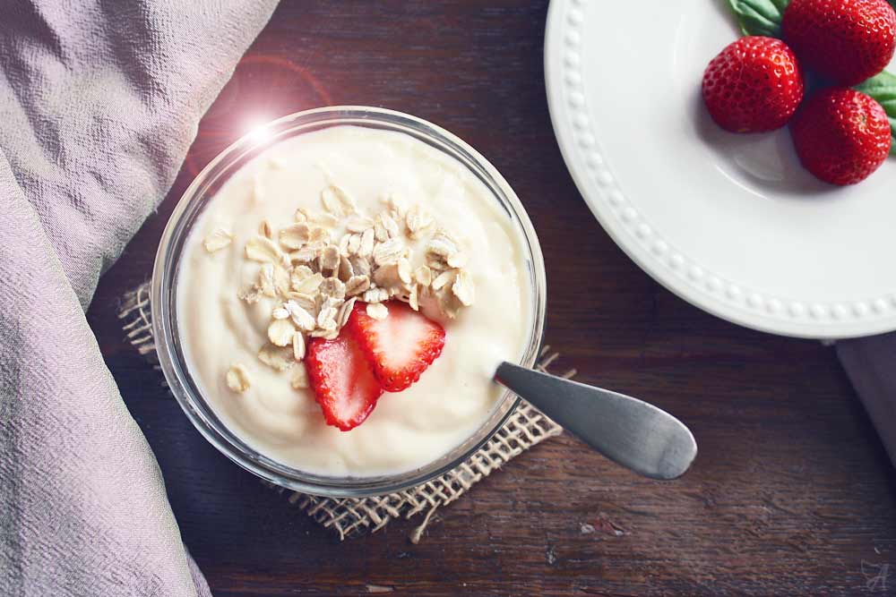 Probiotic yogurt strawberry