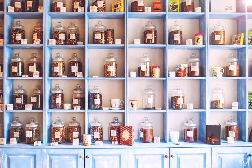 Shelves natural remedies herbs