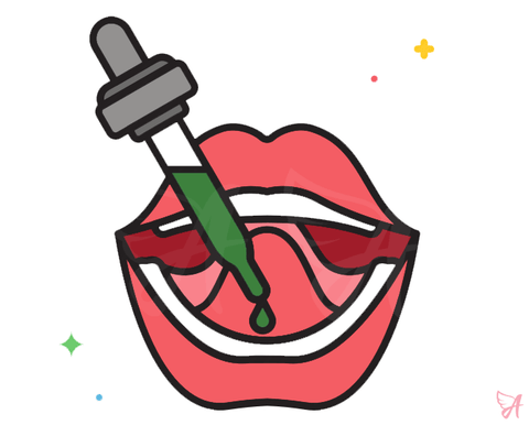 Sublingual CBD oil application