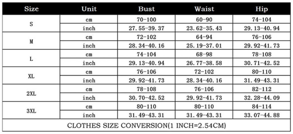 Size chart | Women's Lingerie | Size guide | ZORKET.com