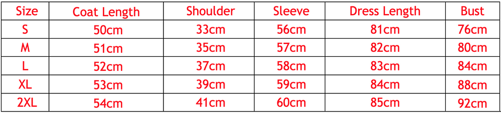 Size Chart | Dresses | Size Guide | ZORKET.com