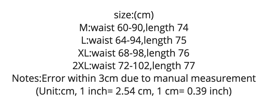 Size Chart | Skirts | zorket.com