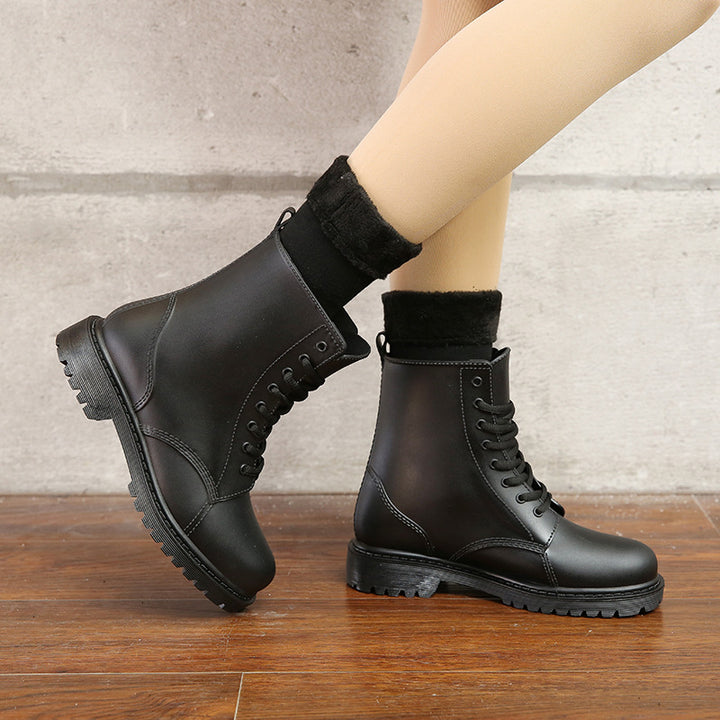 lace up rubber boots womens