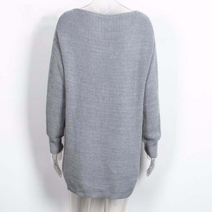 V-Neck Knitted Sweater | Buy Women's Clothing | Zorket | ZORKET