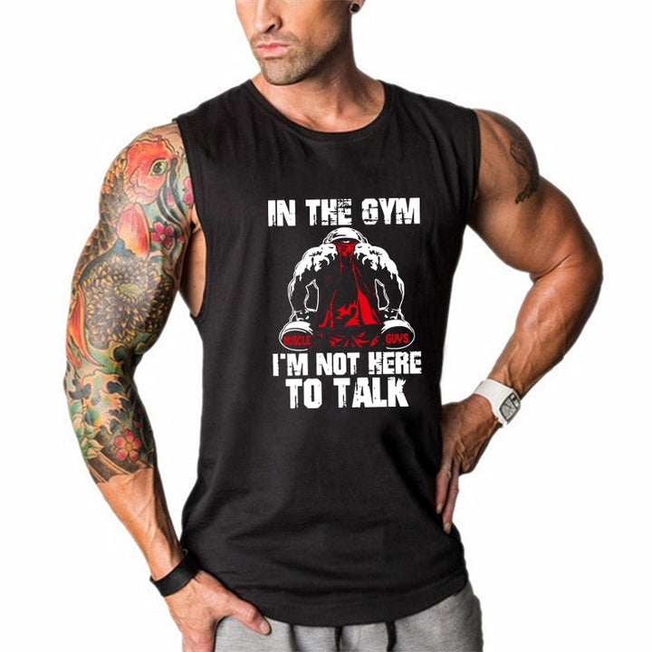 Men S Cotton Tank Top In The Gym I M Not Here To Talk Zorket