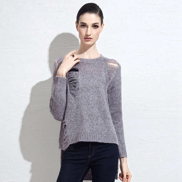 Hollow Out Knitting Sweater With Long Sleeve | Shop Online | Zorket ...