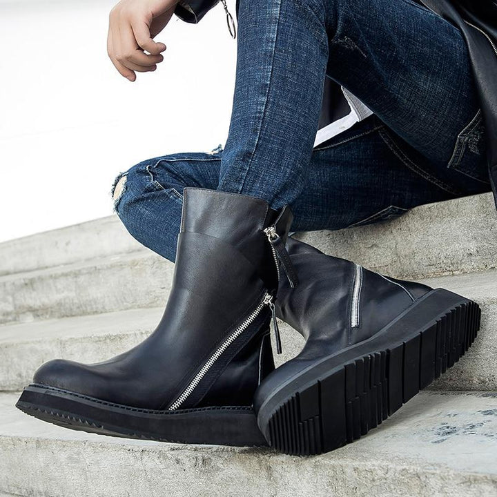 Men's Genuine Leather Platform Boots 