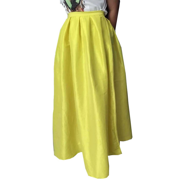 Women's Polyester High-Waist Long Skirt With Pockets | ZORKET | ZORKET