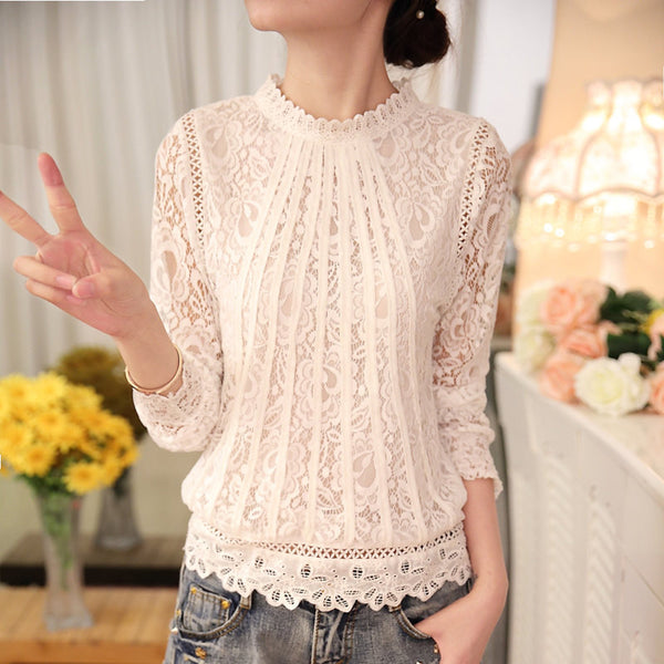 Chiffon Lace Blouse With Long Sleeves | Buy Women's Clothing | Zorket ...