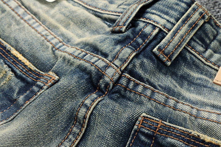 Men's Slim Fit Cotton Ripped Jeans | ZORKET