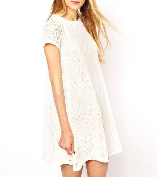 Short Sleeve Summer Lace Dress | Zorket