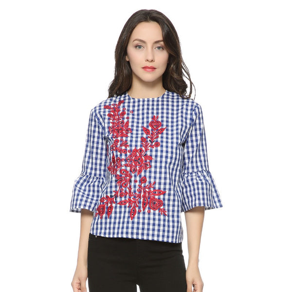 Women's Cotton Blouse With Flare Sleeves | Blouses & Shirts | Zorket ...