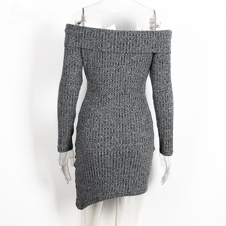 Off Shoulder Bodycon Dress With Slash Neck | Online Shopping | Zorket ...