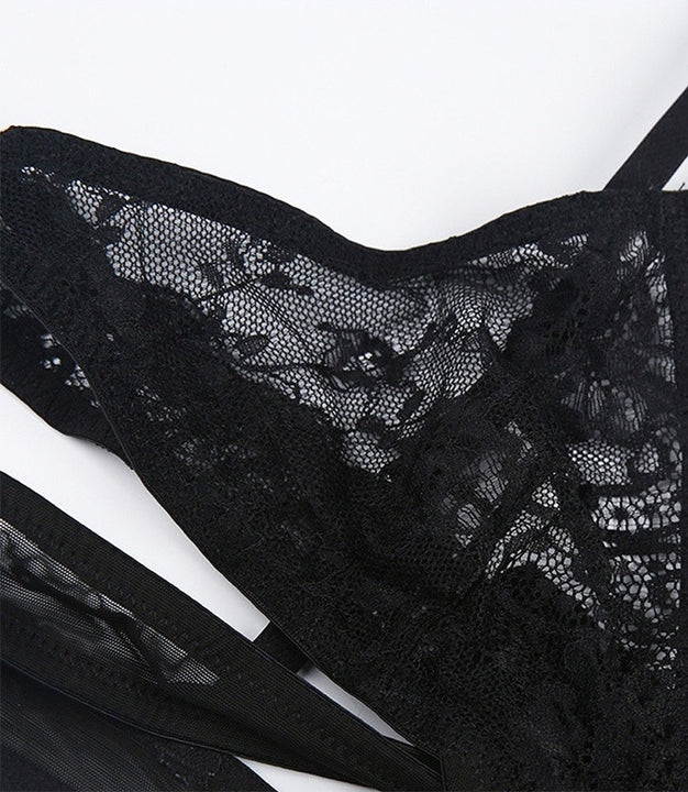 Black Lace Bralette With Cross Straps | Buy Bras & Bralettes | Zorket ...