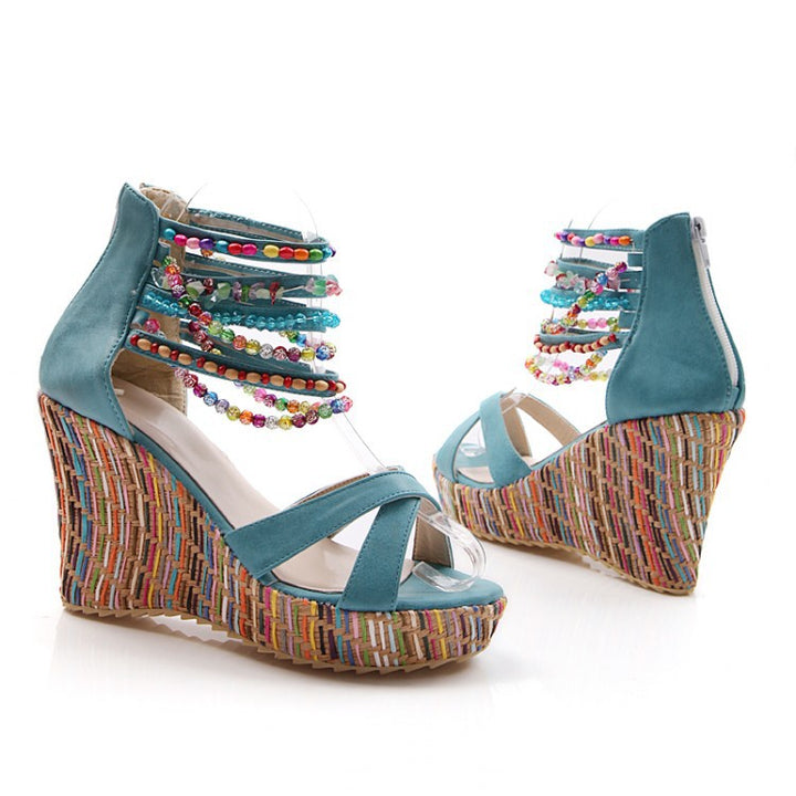 bohemian sandals heels