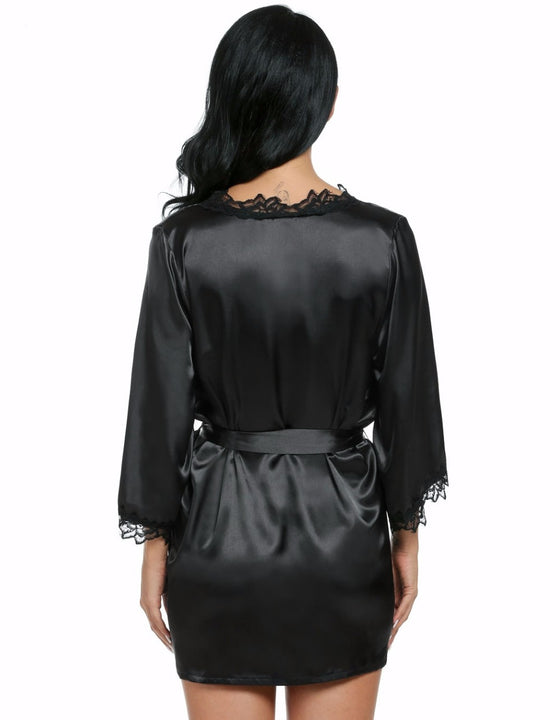 Women's Casual Night Robe with Lace | Women's Nightgowns | ZORKET.COM ...