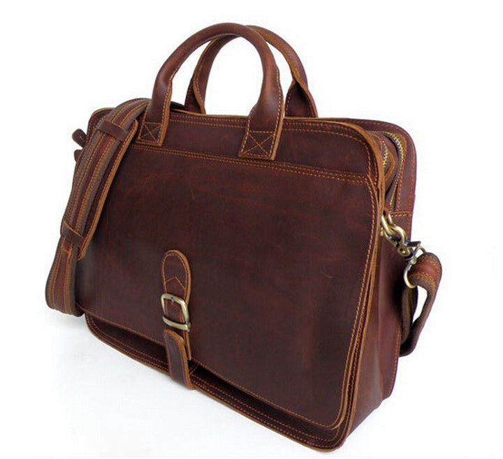 Vintage Genuine Leather Men's Laptop Briefcase | ZORKET