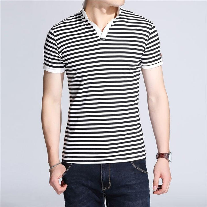 Men's Slim Fit Short Sleeve V-Neck T-Shirt | ZORKET