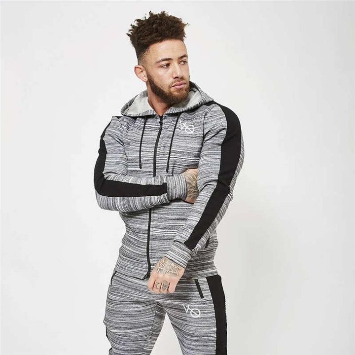 Men's Spring/Autumn Hooded Tracksuit | Men's Two-Piece Sport Set ...