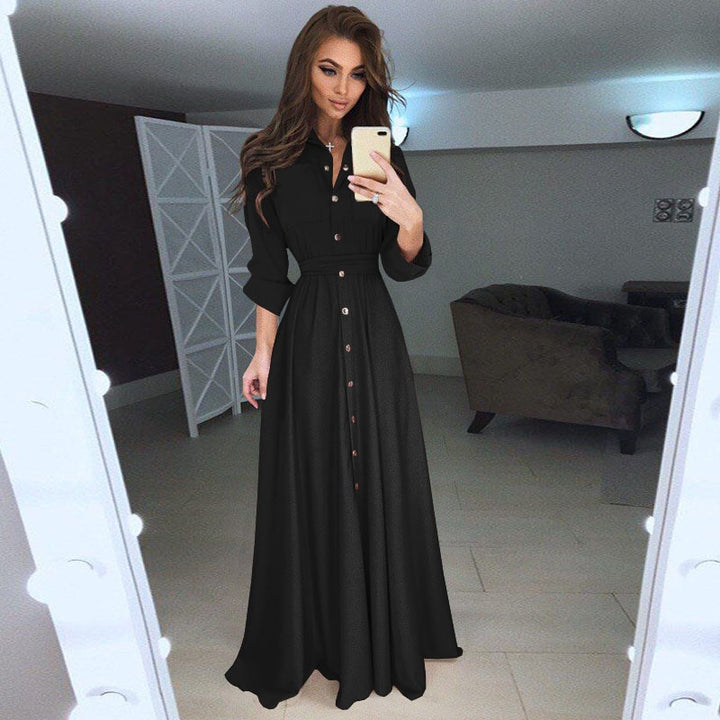 long sleeve casual maxi dress