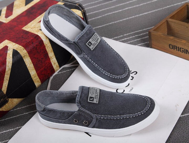 Casual Canvas Solid Color Slip-Ons For Men | ZORKET