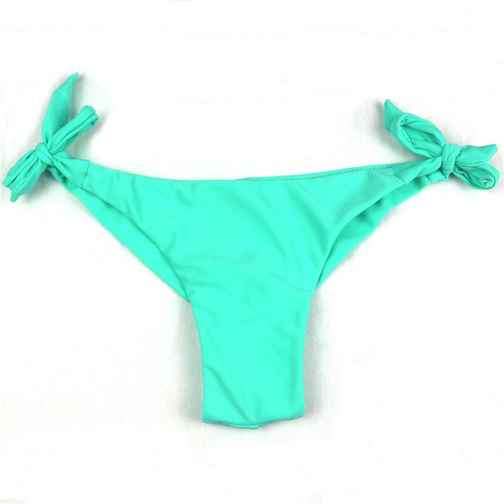 Solid Thong Bikini Brazilian Swimwear Adjustable Swimsuit Panties | ZORKET